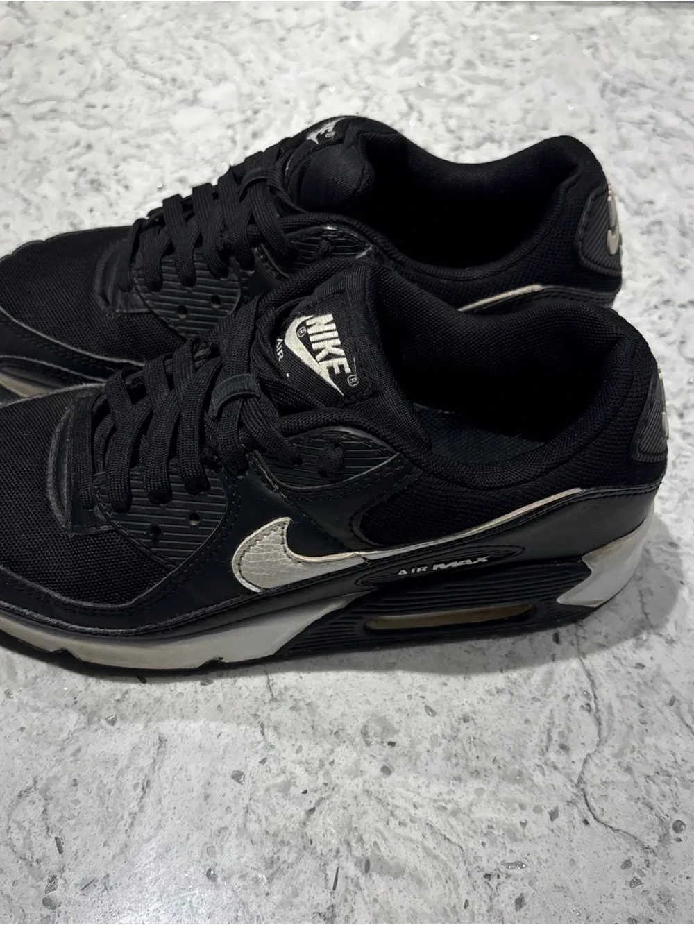 Nike Black and White Air Max 90 Sneakers